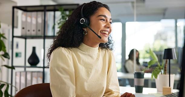 A customer service team at work
